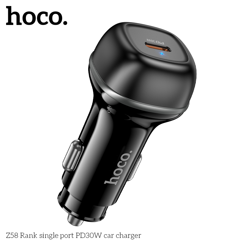 Cóc sạc nhanh xe hơi ô tô 30w HOCO Z58 Rank 1 cổng Type C chính hãng [BH 1 năm]
