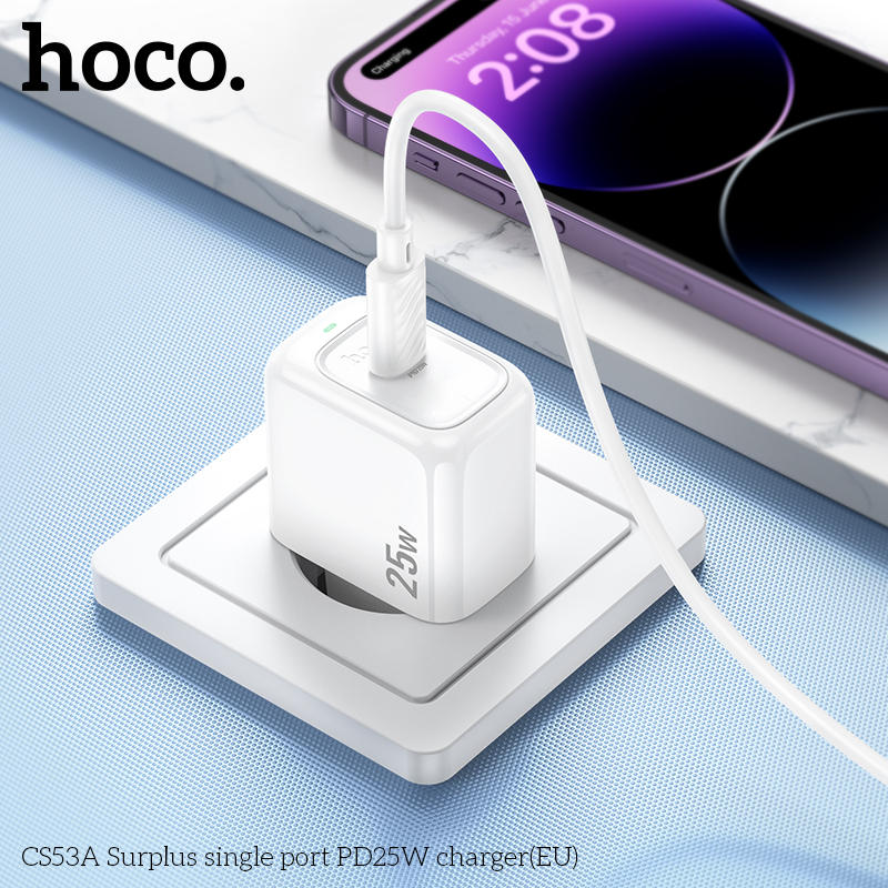 Cóc sạc nhanh 25W Hoco CS53A (1 cổng Type C PD25W) chính hãng [BH 1 Năm]