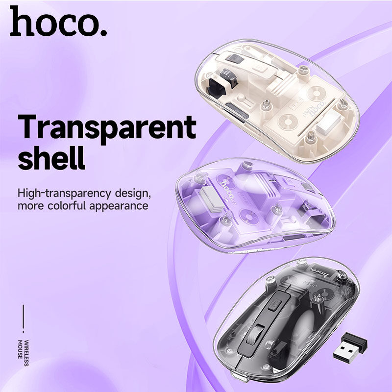 Chuột không dây HOCO GM29 silent bluetooth trong suốt chính hãng [BH 1 năm]