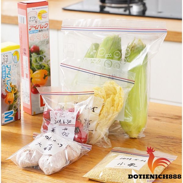 Combo 3 Hộp Túi Zip Đựng Thực Phẩm Nhật Bản Cho Nhà Bếp, Tủ Lạnh (set 3 size SML)