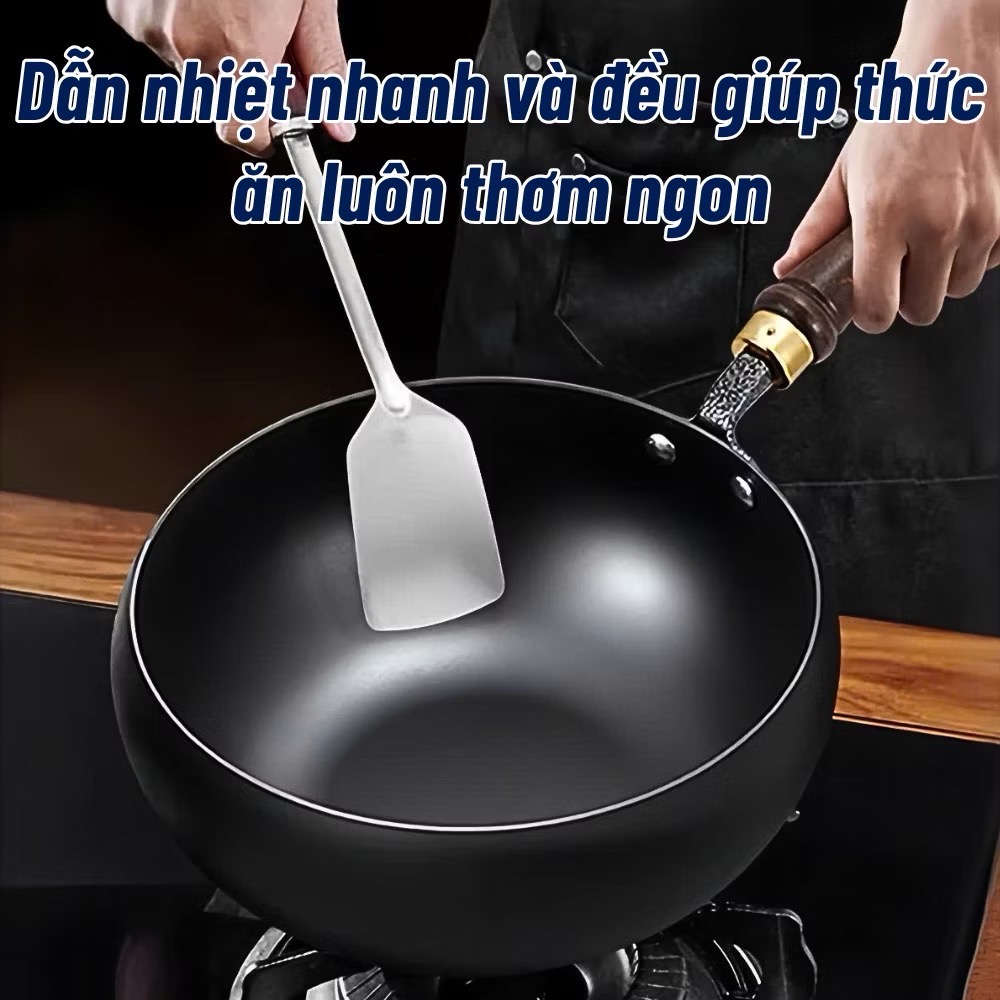 Chảo chống dính tròn 24cm có nắp kính đa năng: chiên, xào, rán, luộc [BH: NONE]