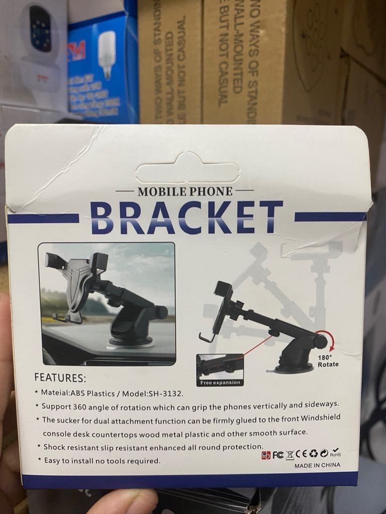 GIÁ ĐỠ ĐIỆN THOẠI TRÊN XE HƠI SH-3132 HÍT XOAY 360 ĐỘ BRACKET CHO Ô TÔ / pktn sale