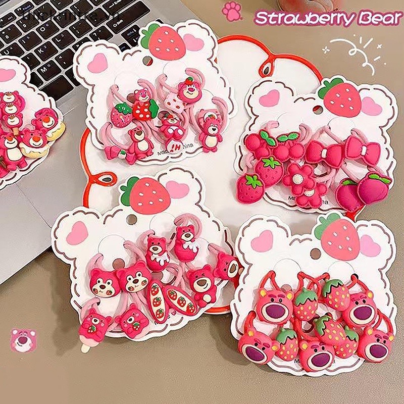 Set 10 buộc tóc cho bé hình gấu dâu / pktn sale