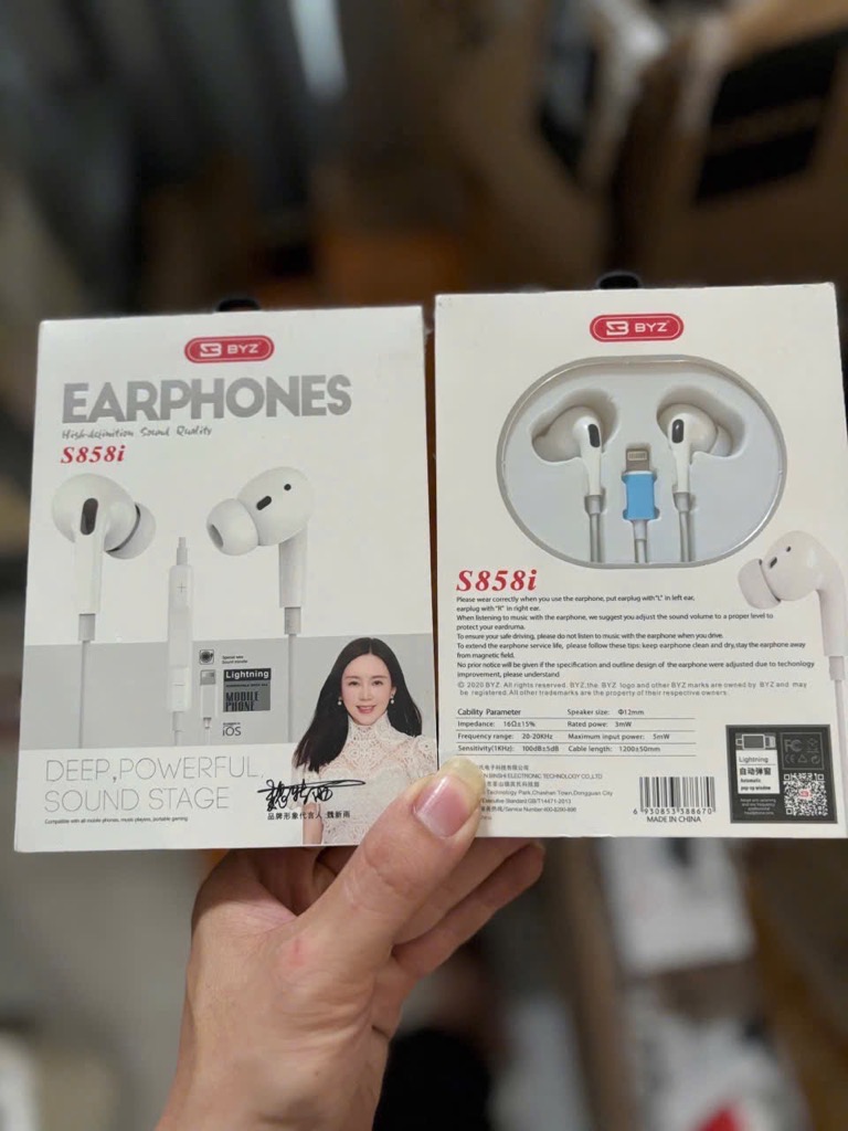 Tai nghe có dây BYZ 858i Earphone chui Lightninh iPhone [BH: 6 tháng]