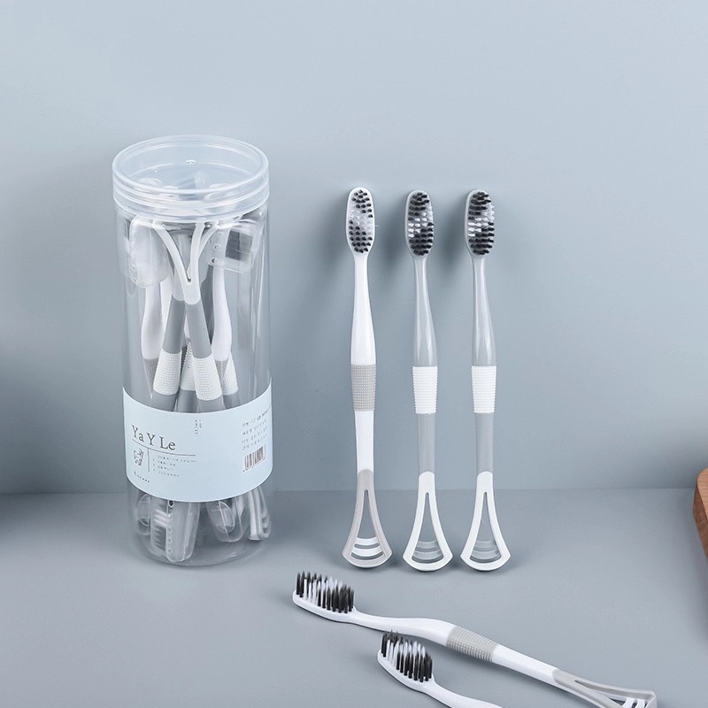 Hộp 8 bàn chải 2in1 (bàn chải kiêm cạo lưỡi) [BH: None] 11