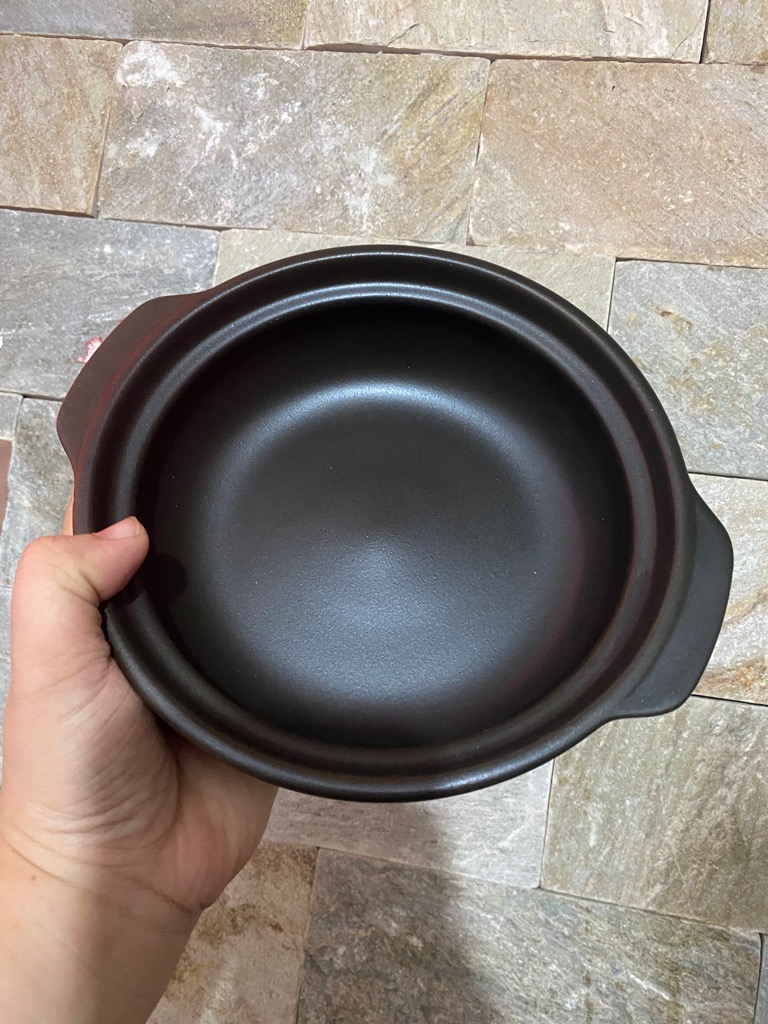 Nồi đất nắp kính chịu nhiệt 8 inch ~ 1.8L dùng kho cá, ăn mì cay tiện lợi