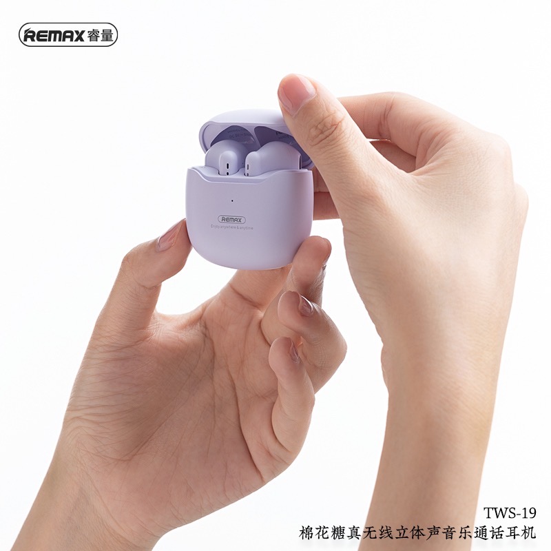 Tai nghe bluetooth REMAX TWS-19 true wireless kiểu dáng airpods có đế sạc chính hãng [BH 1 năm]