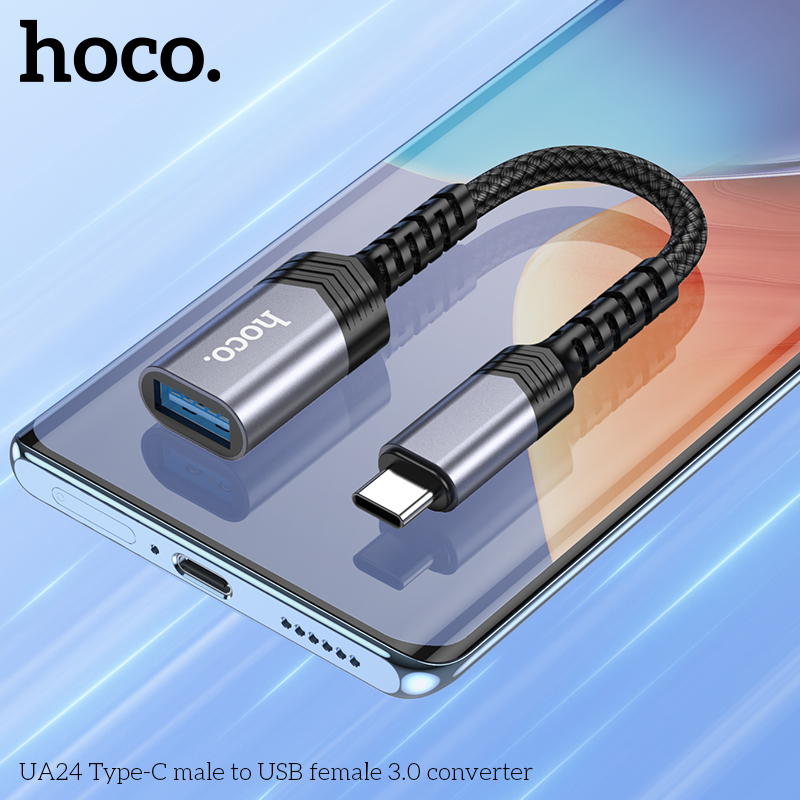 Jack chuyển đổi HOCO UA24 Type-C ra USB OTG chính hãng [BH 1 năm]
