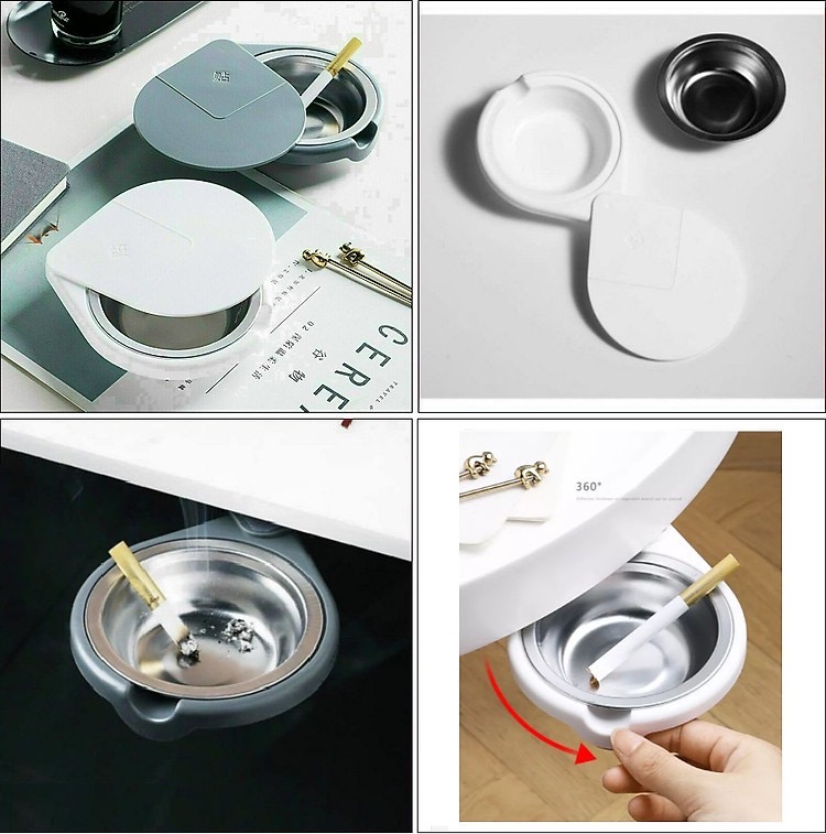 Dụng cụ gạt tàn thuốc Tàng hình gắn dưới bàn siêu tiện [BH: None] / pktn sale