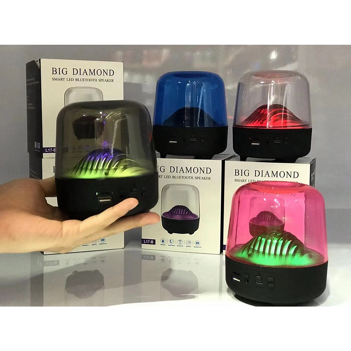 Loa bluetooth L17 / L17A kiểu dáng sáng tạo có đèn led nghe siêu hay [BH 6 Tháng]