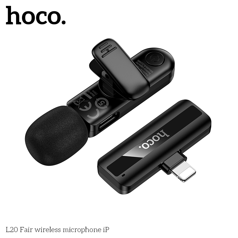 Micro thu âm không dây HOCO L20 Iphone Micro thu âm livestream cho điện thoại Iphone
