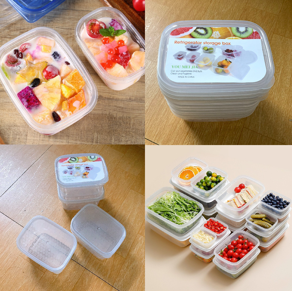 Set 4 hộp nhựa size lớn (7x13.5cm) bảo quản thực phẩm có nắp / pktn sale