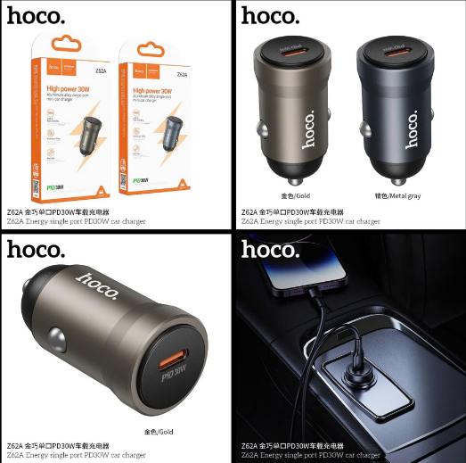 Tẩu sạc nhanh 30w HOCO Z62A tẩu 1 cổng Type C sạc nhanh trên oto xe hơi chính hãng