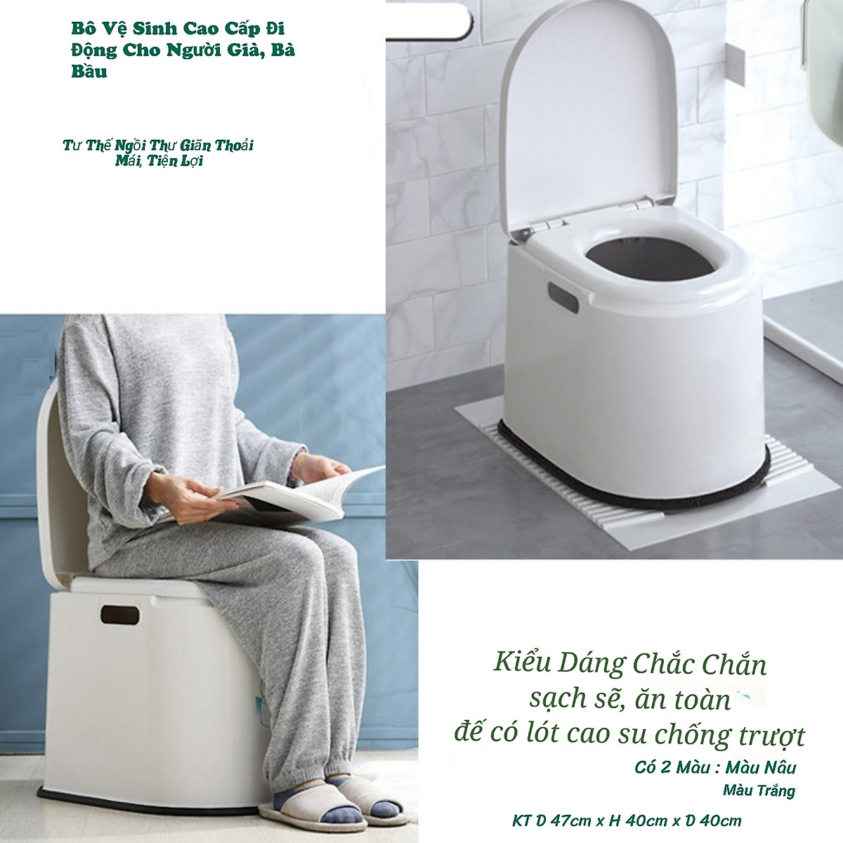 Bô vệ sinh thiết kế hình bồn cầu di động tiện lợi cho người già , phụ nữ mới sanh- MÀU NGẪU NHIÊN [BH: NONE]