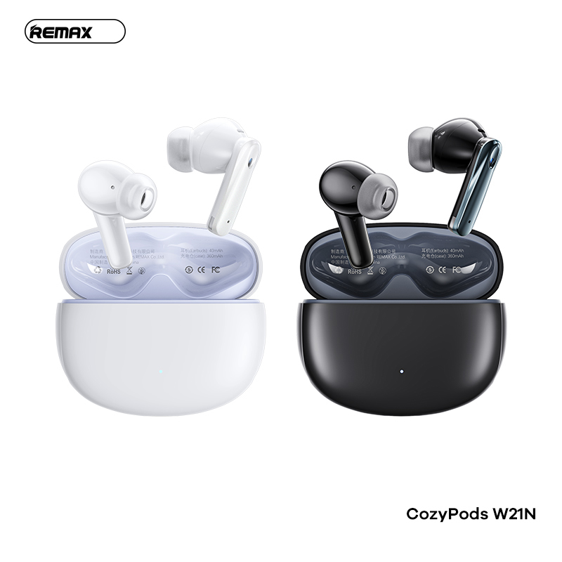 Tai nghe bluetooth V5.3 Remax Cozypods W21N ANC+ENC kiểu dáng airpods True Wireless chính hãng [BH 1 Năm]