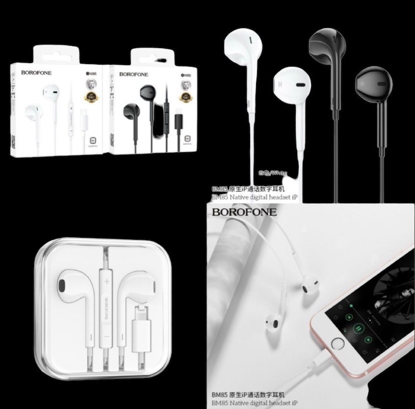 Tai nghe có dây Borofone BM85 jack lightning iphone (tai nghe cổng iphone) chính hãng [BH: 1 NĂM]