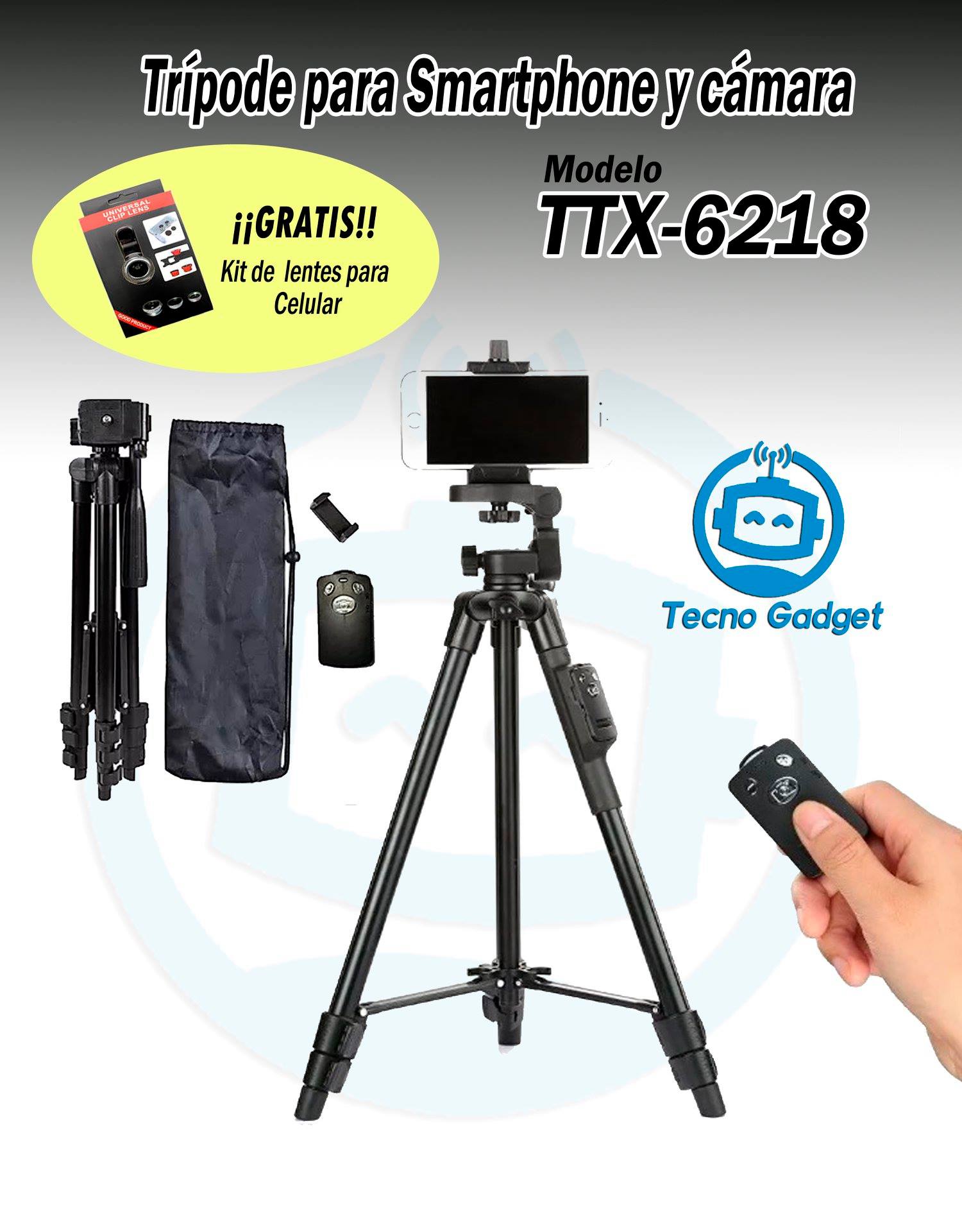 Giá đỡ Chân chụp ảnh gậy 3 chân TTX-6218 cao cấp (nặng hơn Yunteng VTC 5208) loại 1 kèm túi đựng và remote chụp hình tự sướng [BH 1 tuần]