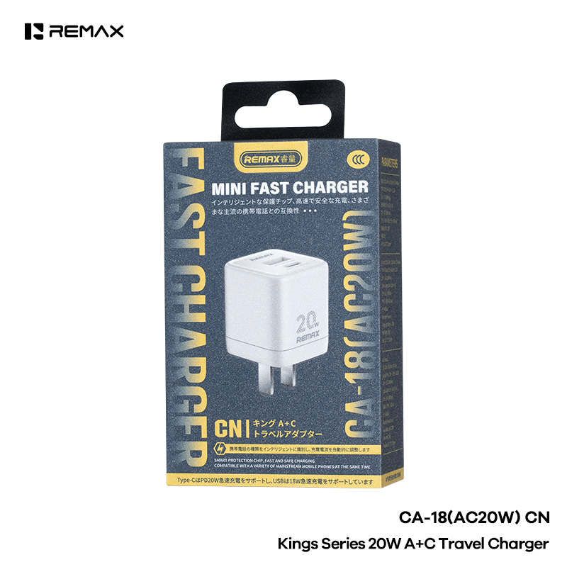 Cóc sạc nhanh 20w REMAX CA-18 AC20W cóc 2 cổng 1 cổng usb 1 cổng Type C siêu tiện lợi