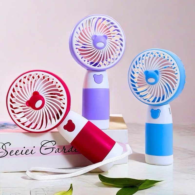 Quạt cầm tay sticker gấu phối 2 màu [BH: NONE]1l1a9