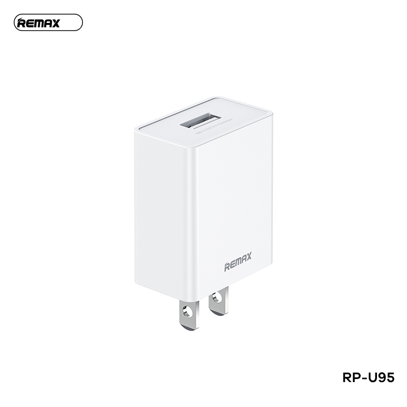 Cóc sạc nhanh Remax RP-U95 2A chính hãng chuẩn US 1 cổng usb [BH 1 năm]