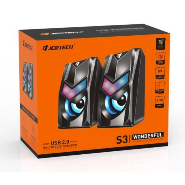 Loa vi tính JERTECH S3 có led chính hãng siêu hay [BH 3 tháng]
