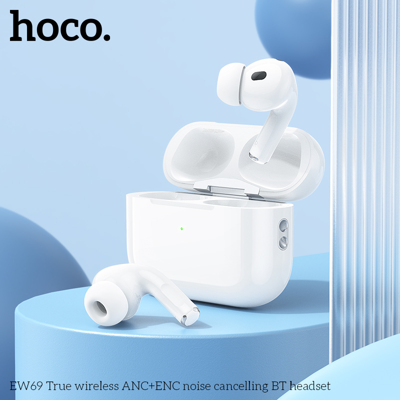 Tai nghe bluetooth HOCO EW69 True Wireless V5.4 30mAh/300mAh giảm tiếng ồn ANC+ENC kiểu dáng AIRPODS chính hãng [BH: 1 NĂM]