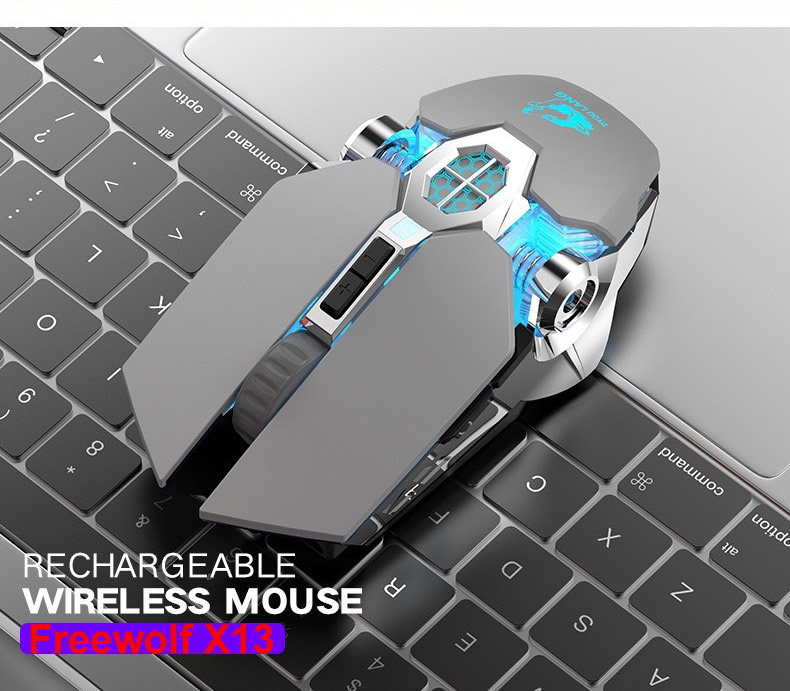 Chuột không dây Gaming Freewolf X13 sử dụng pin sạc có đèn led bluetooth 4.0 [BH: 12 Tháng]