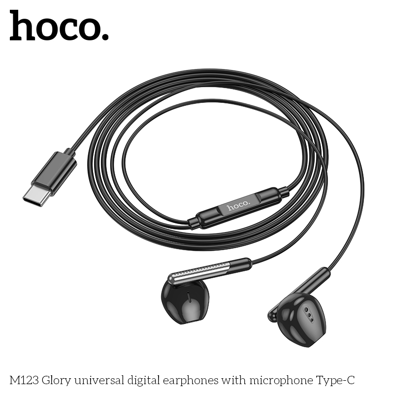 Tai nghe có dây type-c HOCO M123 chui Type C có Mic chính hãng [BH 1 năm]