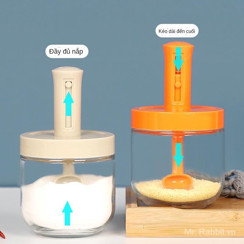 Lọ đựng gia vị kèm muỗng (có nút trượt kéo dài muỗng) P90 [BH: NONE]