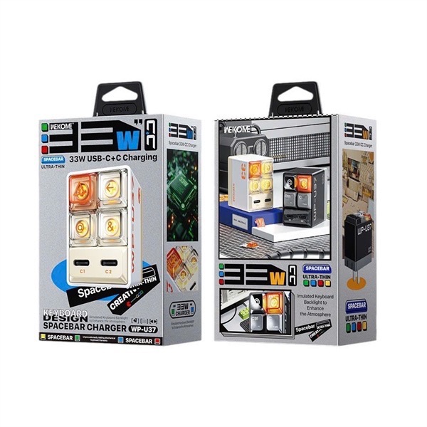 Cóc sạc nhanh 33w WEKOME WP-U37 CN 2 cổng type-c chính hãng [BH 1 năm]