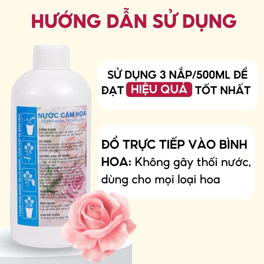 Chai nước cắm hoa MCA 500ml DƯỠNG HOA, AN TOÀN SỨC KHỎE  [BH: NONE]