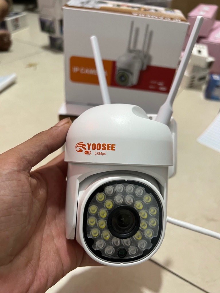 Camera IP wifi ngoài trời C16T / D16AT / C28 (KHÔNG CÓ CỔNG LAN) Hộp trắng YOOSEE 5.0Mpx 16LED (Xoay ngoài trời) [BH 6 tháng]