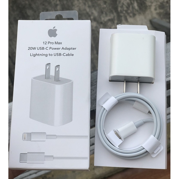 Bộ sạc nhanh 20W iPhone 11 12 13 14 Pro Max G46 hộp trắng full box zin store (cóc 1 cổng Type-C G4, cáp Type C ra iPhone Lightning G6) [BH 6 tháng]