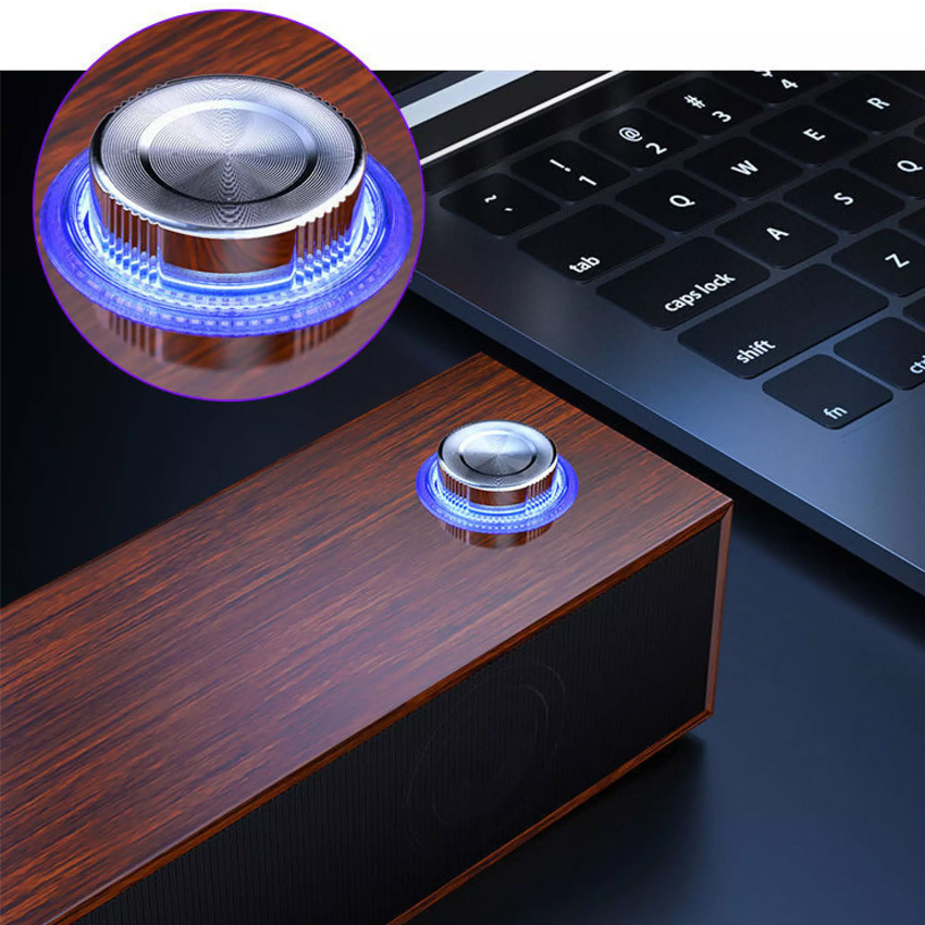 Loa BLUETOOTH LEERFEI 3513 gỗ loại dài có led siêu hay [BH 3 tháng]