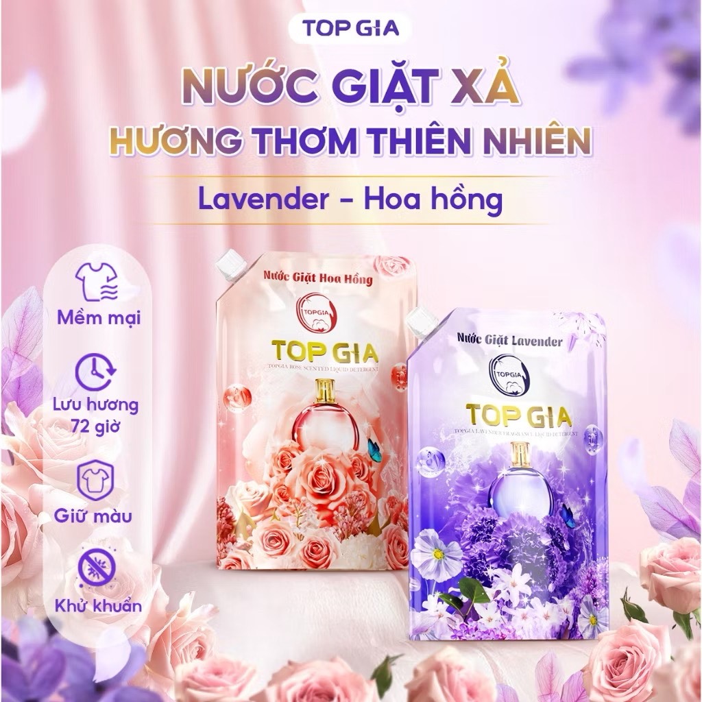 1 Túi nước giặt xả 2in1 hương nước hoa TG2L Topgia [BH: None] 1l1