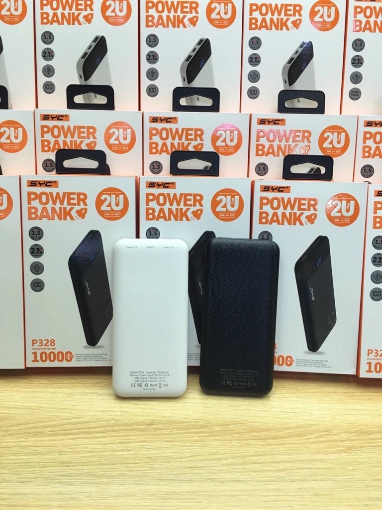 Pin sạc dự phòng sạc nhanh 2.1A SYC 328, dung lượng 10.000mAh, có màn hình hiển thị % pin [BH: 1 năm] 4l6d9