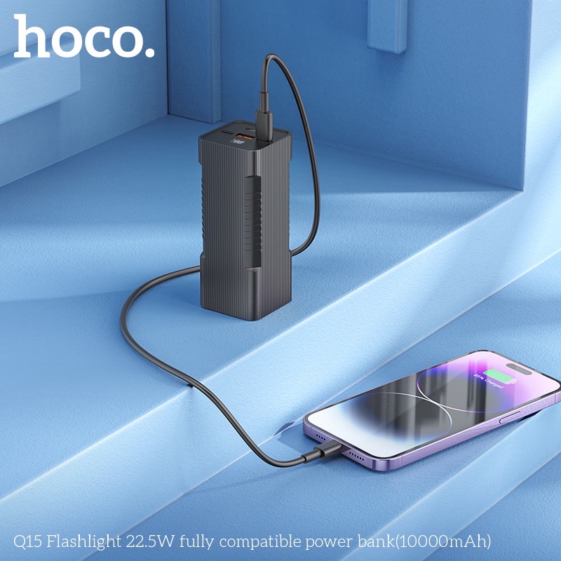 Pin dự phòng sạc nhanh Hoco Q15 10.000mAh có đèn pin chính hãng [BH: 1 NĂM]