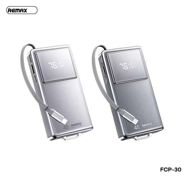 Pin sạc nhanh 45w REMAX FCP-30 20.000mAh dự phòng kèm cáp liền pin chính hãng [BH 1 năm]