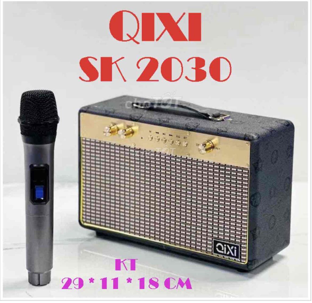 Loa bluetooth karaoke QIXI SK-2030 tặng kèm 1 micro không dây hát karaoke [BH: 3 tháng]