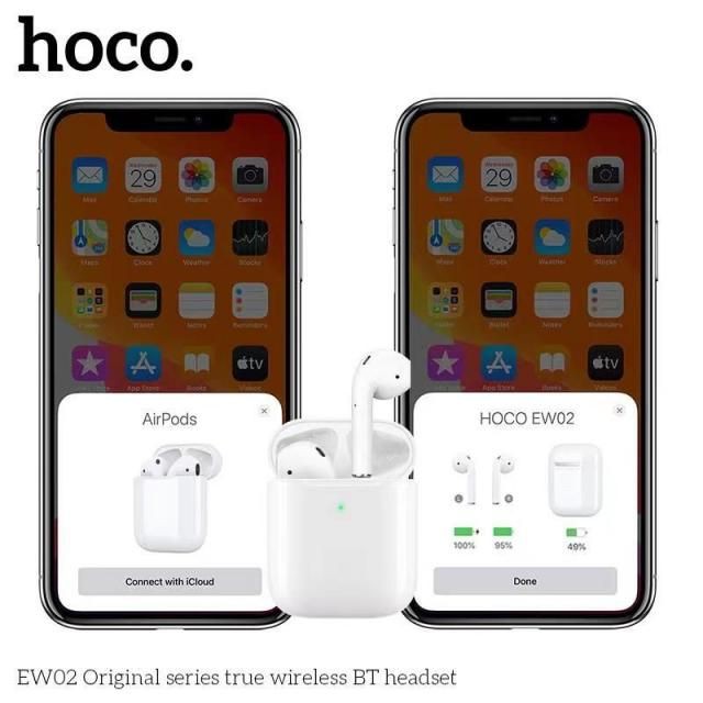 Tai nghe Bluetooth Hoco EW02 True Wireless (TWS) kiểu dáng Airpods 2 rep 1:1 có dock sạc chính hãng [BH 1 năm]