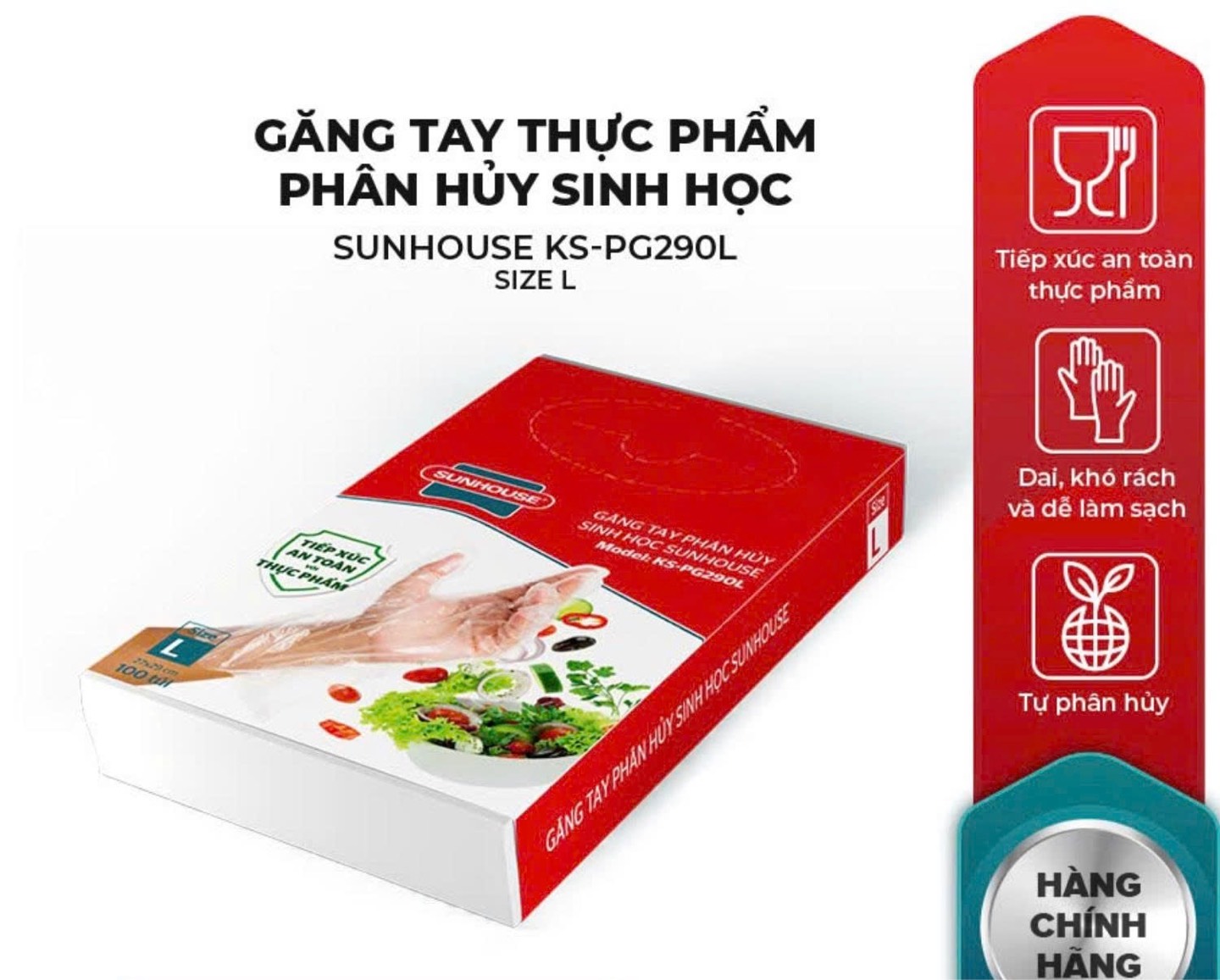 Hộp găng tay phân huỷ sinh học SH size L [BH: None] 1l1