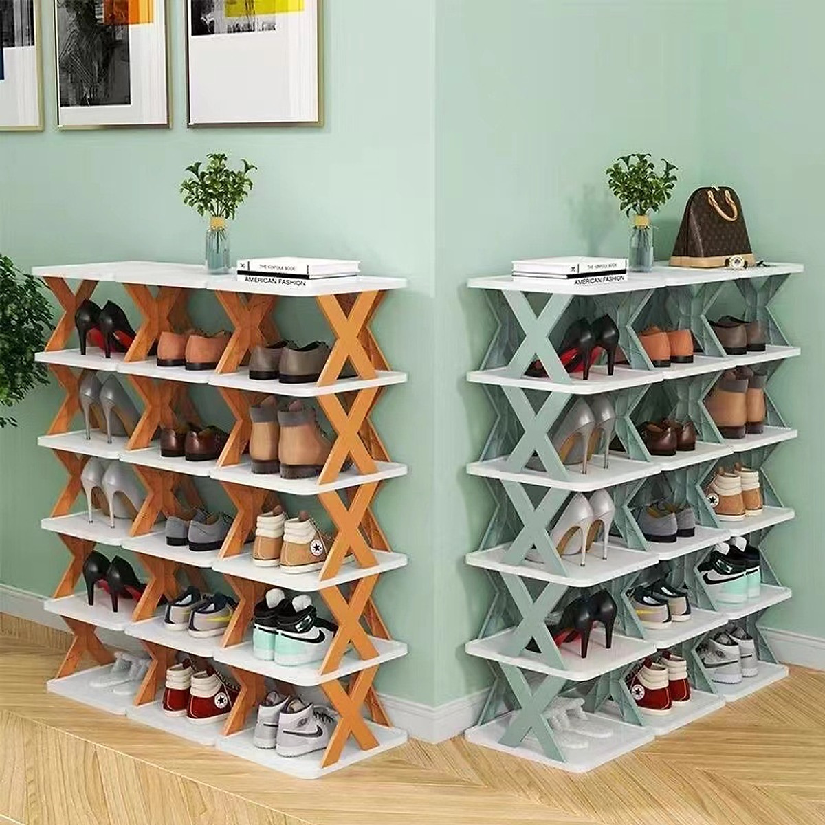 Kệ để giày dép chữ X 5 tầng tiện lợi [BH: NONE]