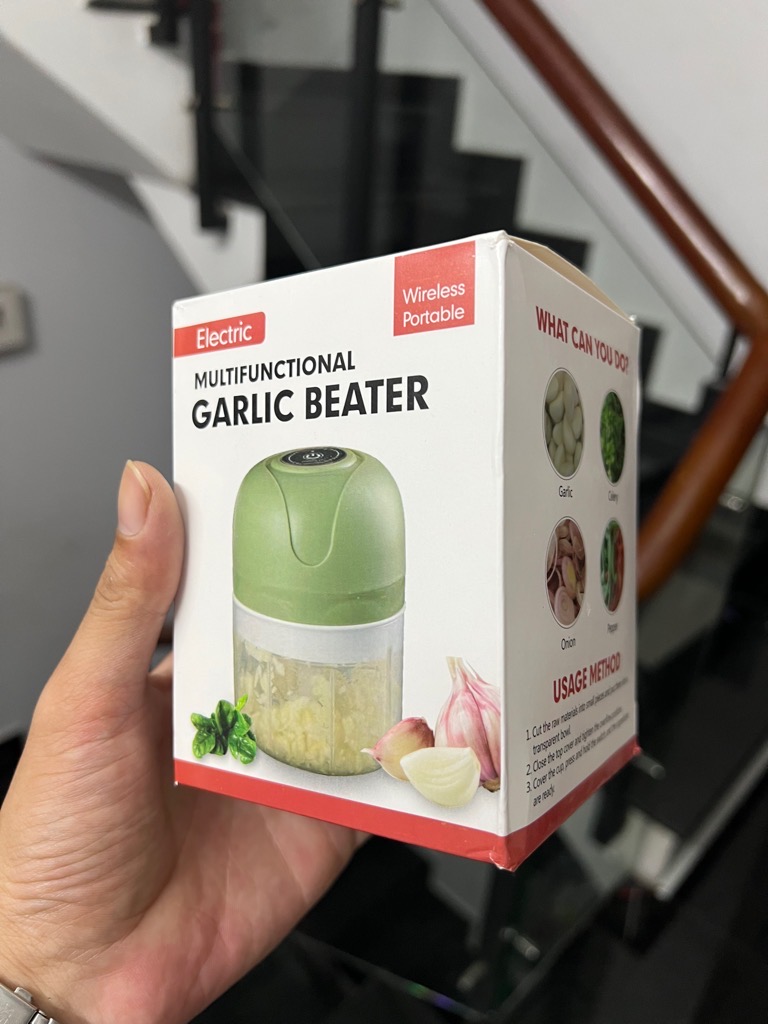 Máy xay tỏi ớt 250ml loại rẻ GARLIC BEATER (box trắng) [BH 1 tuần]