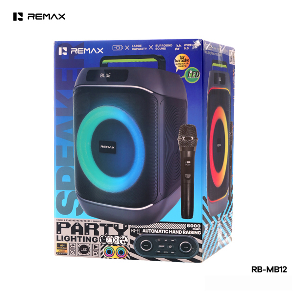 Loa bluetooth karaoke REMAX RB-MB12 V6.0 6000mAh 60W/70W 1 mic chính hãng