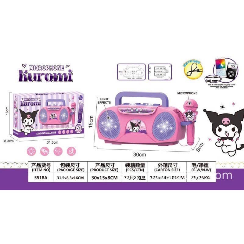 Đồ chơi loa máy hát kèm micro Kuromi siêu xinh cho bé [BH: NONE]