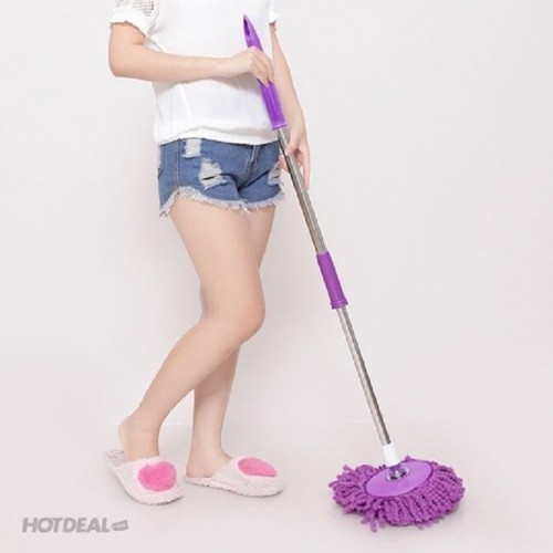 Cây lau nhà bông tròn xoay 360 độ (đầu nhựa) [BH: NONE]