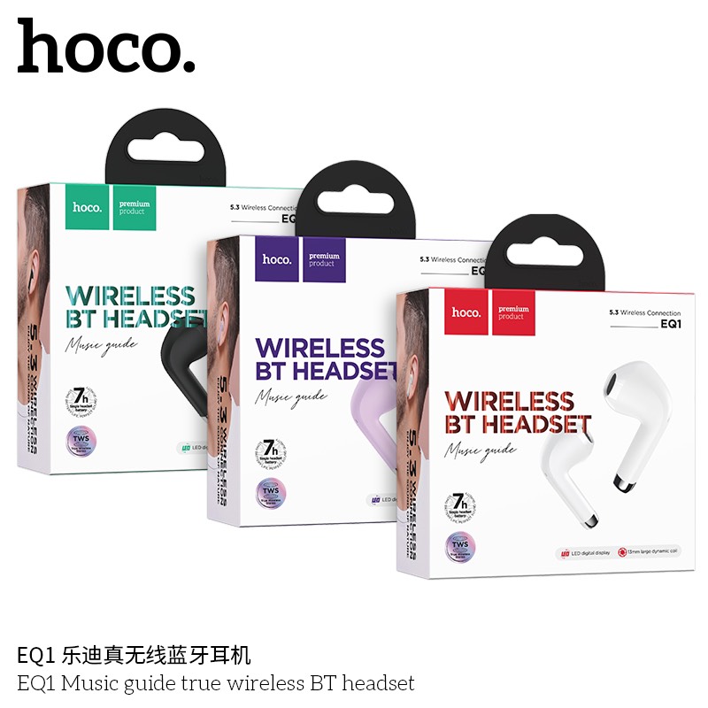 Tai nghe bluetooth Hoco EQ1 V5.3 True Wireless kiểu dáng airpods chính hãng [BH: 1 năm]