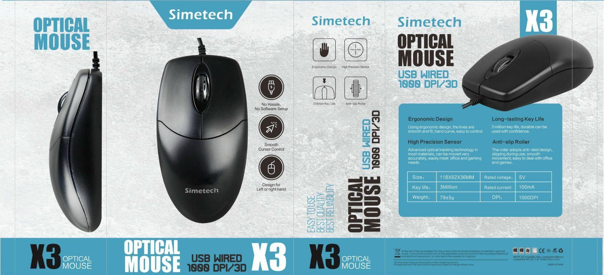 Chuột có dây SIMETECH X3 chính hãng [BH 1 năm] / pktn sale