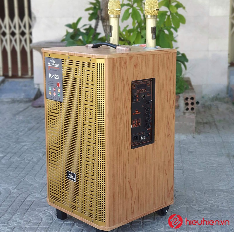 Loa kéo karaoke Kiomic K123 2 micro không dây siêu hot loa bass 3 tấc [BH 6 tháng]