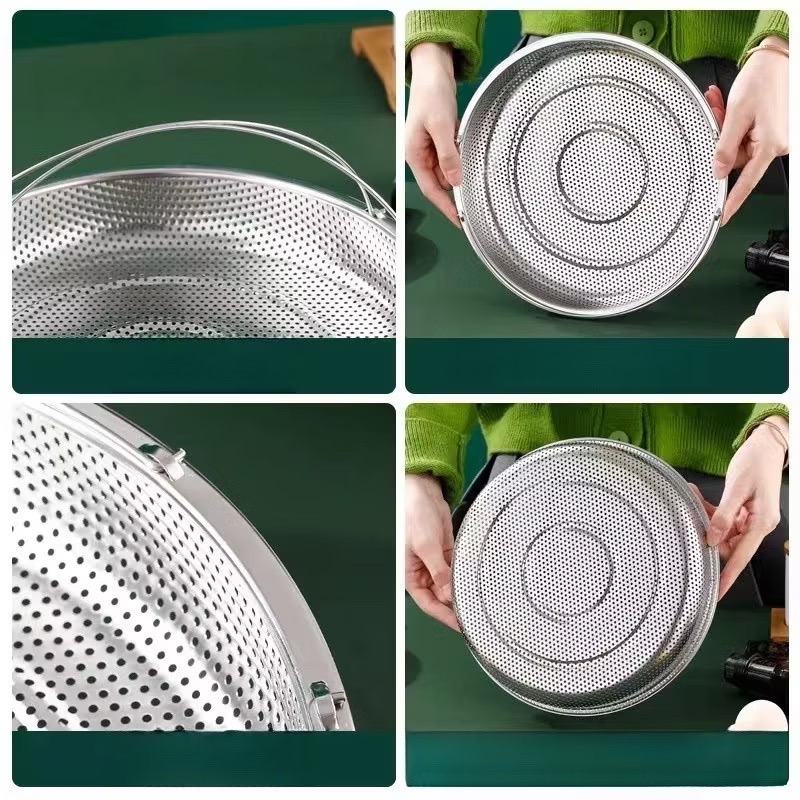 Rổ hấp đồ ăn, thực phẩm, rổ ráo nước rau củ quả SIZE 20CM có quai cầm tiện lợi [BH: NONE]